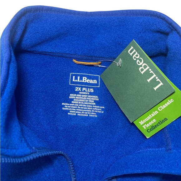 L.L.Bean Mountain Classic Fleece Jacket  Blue Full Zip Long Sleeve Women 2X NEW - Picture 5 of 16